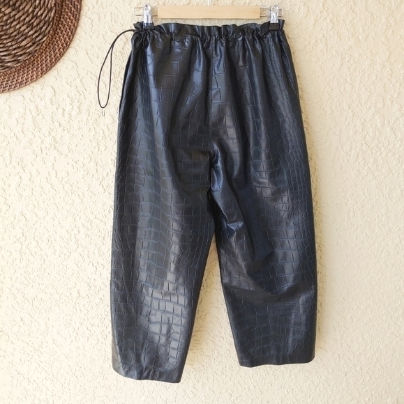 Nude black snake print crop‎ wideleg cinched waist - Picture 3 of 4